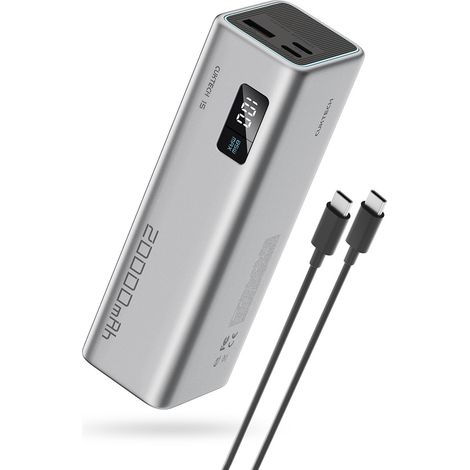 Powerbank da 20000 mAh con porte USB-C e USB-A da 100 W - grigio (1/5)