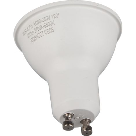 Ampoule LED intelligente RGB WW à intensité variable, interface WiFi GU10, pour la maison, le bureau ou l'hôtel, AC90-250V (1/5)