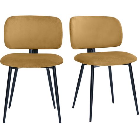 Sedie in velluto bronzo e metallo nero (set di 2) ATRIUM