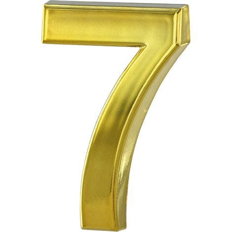 Numero civico adesivo 7, altezza 50 mm, finitura ottone – THIRARD (1/2)