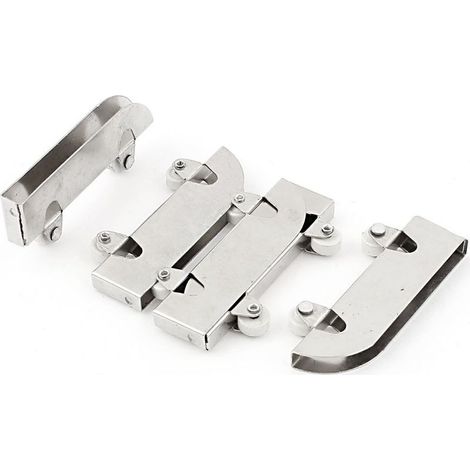 KLVGTIFS PU - 5pcs roulettes porte coulissante verre Double roues Acier inoxydable 5 mm (1/2)