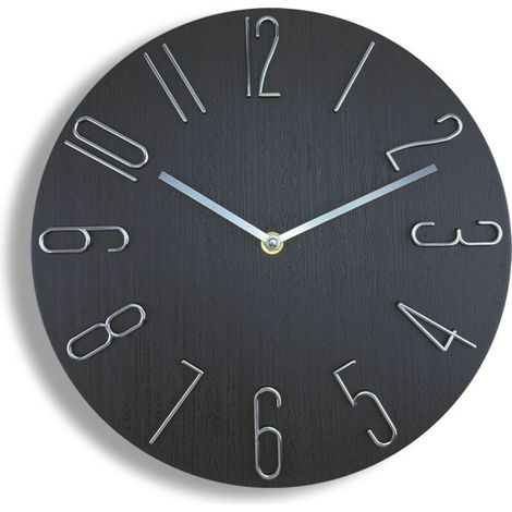 Horloge murale à ondes radio, calendrier d'horloge de salon, horloge murale à suspendre, horloge à quartz créative moderne--12 pouces (30 cm) (1/4)