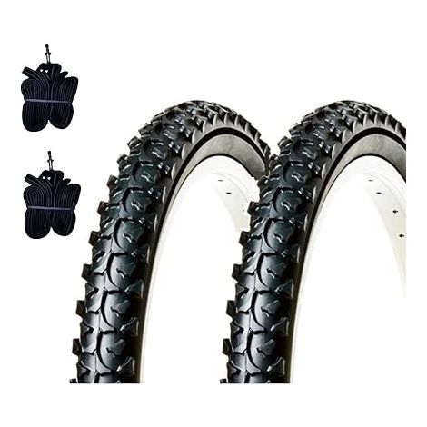 2 COVERS + 2 CHAMPS À AIR 20 X 1,95 À AIR MOUNTAIN BIKE MTB ENFANT Ecovelo (1/4)