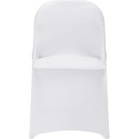 Housse de chaise extensible en spandex, ajustable universelle, amovible et lavable, idéale pour mariage, fête, banquet et réception (lot de 30, blanc) (1/5)