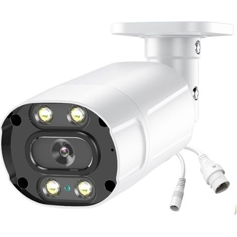 Caméra IP Intelligente 8MP H.265 PoE for la Surveillance de sécurité, boîtier métallique, Audio bidirectionnel, Double éclairage, Vision Nocturne Couleur, vidéo CCTV (1/5)