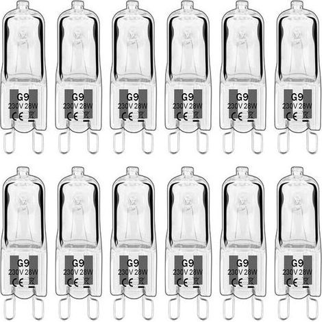 Ampoule LED G9,Ampoule Halogene G9 28W 230V, 350LM 2700K Blanc Chaud Dimmable, G9 Ampoules Capsule, pour Lustres, Lampes de Paysage, Appliques Murales, éclairage d'armoire, Lot de 10 (1/5)