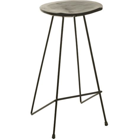 Tabouret de Bar en Bois "Winfred" 70cm Noir (1/5)