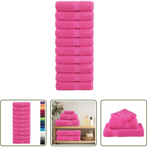 Badetuch - Premium-Gästetücher SOLUND 10 Stk. Rosa 30x50 cm 600 g/m² (1/5)