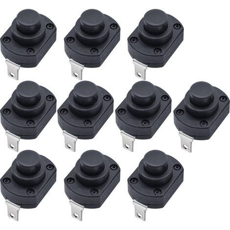 10pièces 18 13 Verrouillage Micro Mini Interrupteur Marche/arrêt 10A 250V Auto-Verrouillage Bouton-Poussoir pour Bricolage SMD Lampe de Poche Type KAN-9A (1/5)