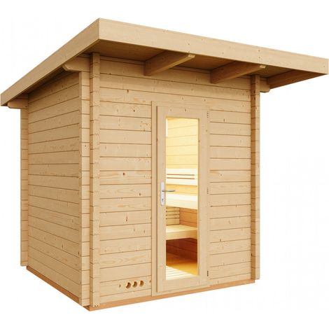 Infraworld Gartensauna Terra 5 Außensauna Massivholzsauna Saunahaus 230x230 cm (1/5)