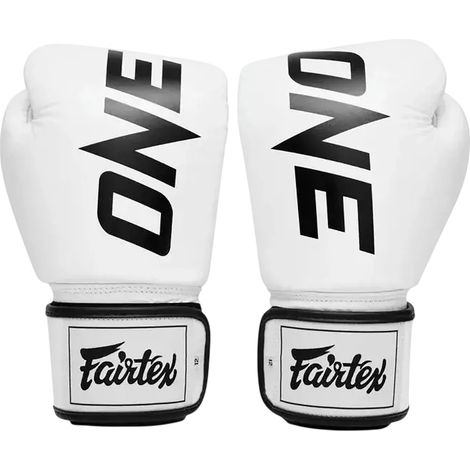 Guantes de boxeo Fairtex One X blancos de 16 oz. (1/5)