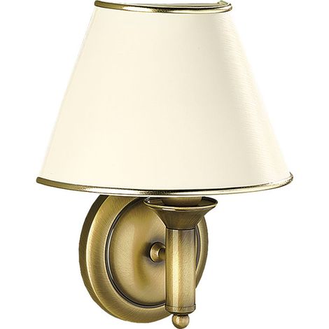 Applique classica ottone patinato paralume ecru E27 Jupiter