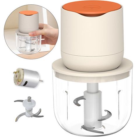 Mini Hachoir Sans Fil 600 ml Verre, USB-C 3000 mAh, 100 W, Viande et Légumes, Bébé, Portable, Camping,... (1/5)