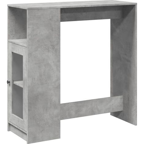 Maison Exclusive - Mesa alta bar con estantes madera gris hormigó