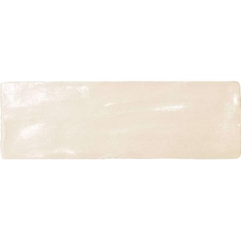 Eiffel Art Construction – Carrelage mur effet zellige bejmat satinée beige 6,5x20 cm – Finition satinée – Pâte blanche – Usage intérieur – V2 légères variations