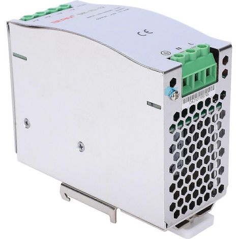 Alimentation à découpage BERM avec entrée sur rail, profil creux, dissipation thermique, connexion industrielle 100–240 V CA