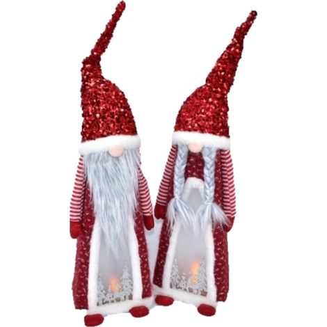 Pupazzo Decorazione Natalizia Babbo Natale con Luce 68 cm 2 Modelli (1/2)