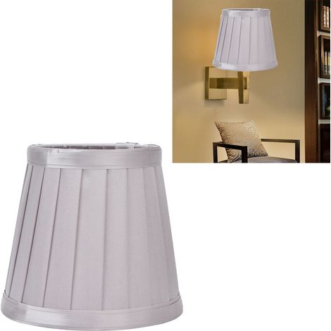 Lampenschirm aus Stoff, minimalistischer europäischer Stil, Stoffstreifenstruktur, zweiteiliger Klemmlampenschirm, kompatibel mit E14-Leuchtmitteln (Tischlampen, Stehlampen, Pendelleuchten, Wandleucht (1/5)