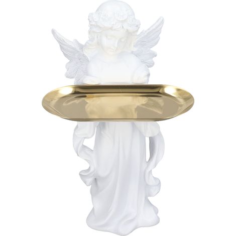 Figurine Ange en Résine Synthétique avec Plateau Alliage pour Rangement Bijoux Déco Salon Chambre (1/5)