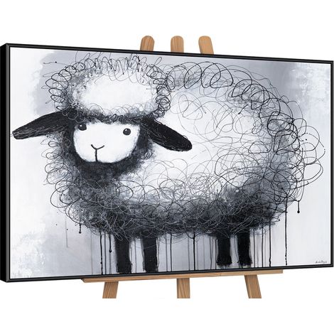 Gemälde Lockige Fantasie Rahmen Schwarz 120x80 cm (1/5)