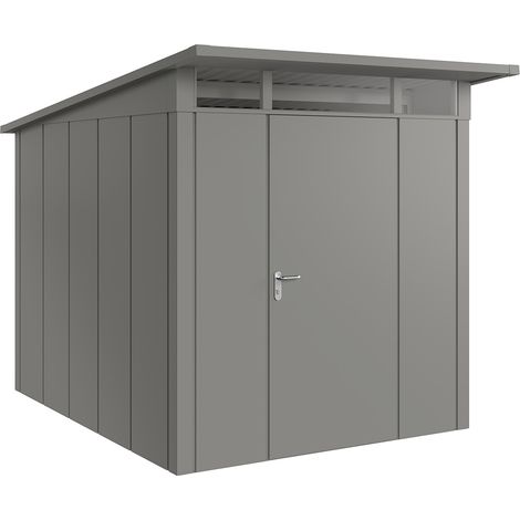 Hörmann Metall-Gerätehaus "Juno" mit Pultdach, JPD6 - Design, 214 x 262 cm (B x T), graualuminium, 1-flüglige Tür, Anschlag rechts (1/5)