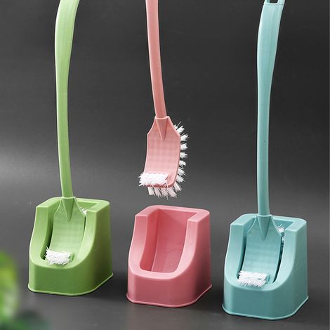 Ensemble de brosses de toilette ménagères, brosse de nettoyage de toilettes, brosse polyvalente, à long manche, murale, sur pied, brosse de nettoyage de salle de bain, ensemble vert. (1/5)