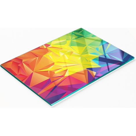 Planche de cuisine en verre trempé avec motifs abstraits décoratifs 80 x 52 cm (1/5)