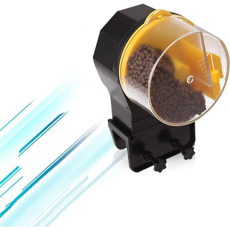 Mangeoire Intelligente pour Poissons d'Aquarium, Alimentateur de Minuterie de Réservoir d'Aquarium de Vacances, Distributeur Programmable de Nourriture pour Poissons (Jaune) (1/5)