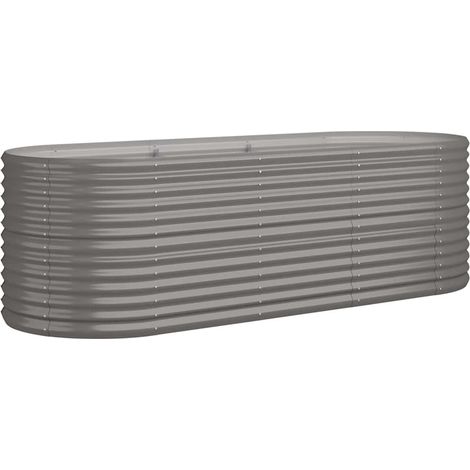 Fioriera da giardino Letto Giardino Acciaio Zincato 224x80x68 cm Grigio (1/4)