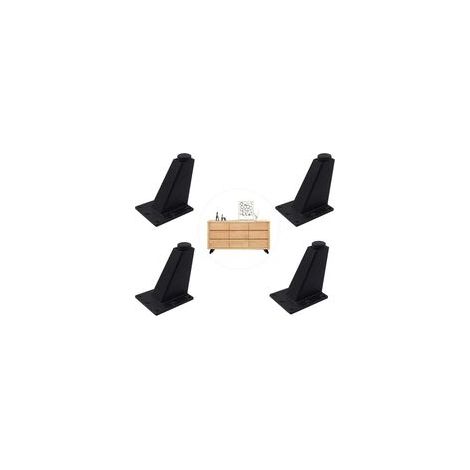 Set di 4 piedini regolabili in lega di alluminio per mobili da cucina, bancone, bar, mobile TV, mensole, pensili, facili da installare, neri (viti non incluse). - Crezuo