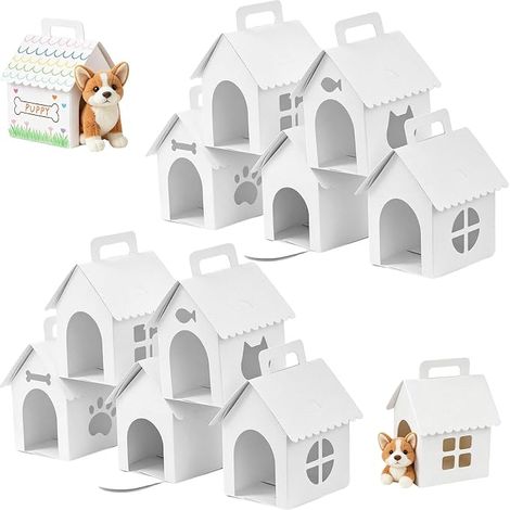 Lot de 10 boîtes cadeaux en forme de maison - 5 types de fenêtres - Boîtes (1/5)
