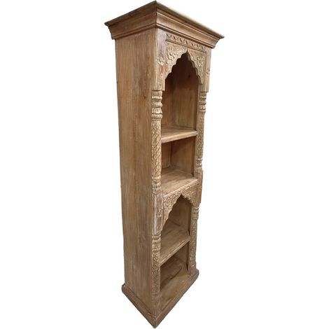 Estantería de madera acabado artesanal marrón 57x38x180cm (1/5)