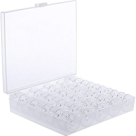 AIDUCHO 25 Pièces Bobines De Machine À Coudre, Canettes En Plastique Avec Boîte De Rangement ( Transparent ) (1/5)