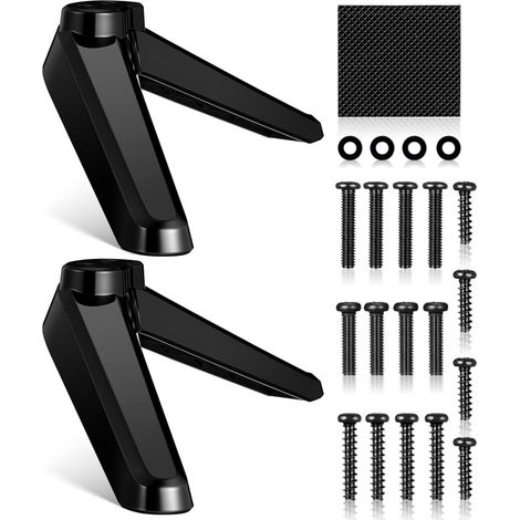 Support TV universel 32-55 pouces, pieds en plastique avec vis, base antidérapante pour télévision, 2 supports de bureau pour une installation facile (1/5)