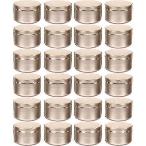Lot de 24 étiquettes décoratives pour pots à bougies, boîtes de rangement vides, supports pour bougies, contenants ronds en métal, A (1/5)