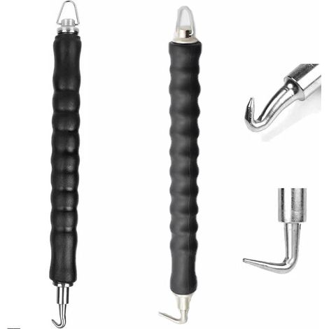 2PCS Torsadeuse Fil de Fer, Ligature Fer a Beton, Twister Crochet Droits et Torsadeuse de Fil Courbes Outils Pour Lien a Boucle Fer a Beto (1/4)