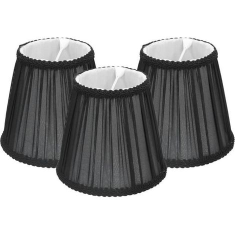 Abat-jour à clipser en 3 parties E14, abat-jour en tissu moderne, cache-lampe de table (1/4)