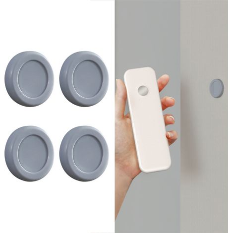 Crochet Magnétique Fixation Murale - 4x Hooks PP Magnetiques Forts Gris Blanc Jaune pour Cables Chargeurs Multiprise TV Etagere Wall-Mounted (1/5)