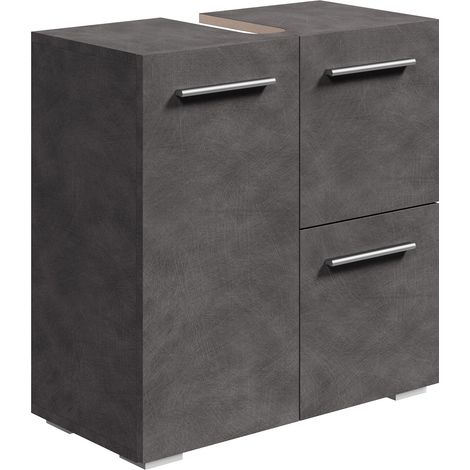 Meuble sous lavabo Mars 60 x 30 x 60 cm - Badplaats - Gris - Meu