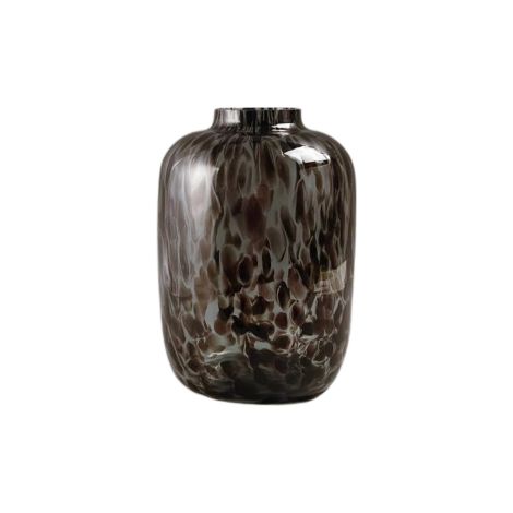 Vase Décoratif en Verre Fumé Motif Guépard Doré et Marron Fait Main 25 x 35 cm - PANGIVO (1/4)