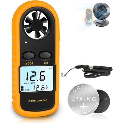 Anemometre Portable Anémomètre Numérique Haute Précision (±5%) avec Rétro-éclairage LCD, Anémomètre Portatif pour Extérieur, HAVC, Drones (1/4)