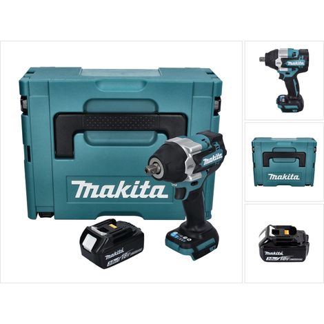 Llave de impacto sin cable Makita DTW 701 F1J 18 V 700 Nm 1/2" XPT Sin escobillas + 1x batería recargable 3,0 Ah + Makpac - sin cargador
