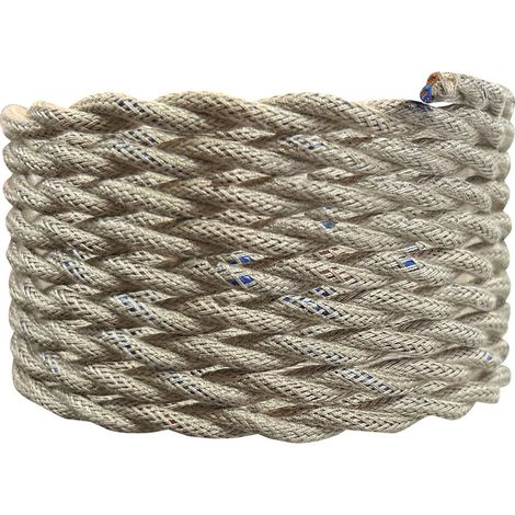 Câble électrique torsadé lin, long. 3m, diam. 6.2mm - Tibelec (1/5)