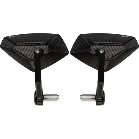 Rétroviseurs embout de guidon moto aluminium CNC E-Mark anti-éblouissement noir (1/5)