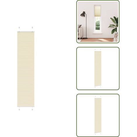 vidaXL Store plissé crème 40x200 cm largeur du tissu 39,4 cm polyester (1/5)