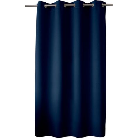 Homemaison – Rideau occultant 140 x 180 cm en polyester – Couleur bleu marine – Finition ourlets – Masquage lumière 95% – Lavable en machine