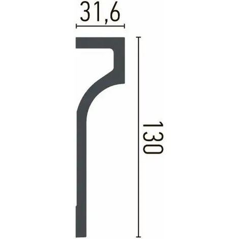 PROVISTON Stuckleiste Polyurethan 130 x 31.6 x 2000 mm Weiß Deckenleiste (1/2)