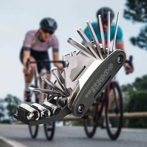 16-in-1-Multitool für Fahrräder – Reparaturset mit Inbusschlüsseln, Schraubendreher und Steckschlüsseln – Tragbar, robust und unverzichtbar für Mountainbikes und Rennräder (1/5)