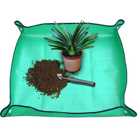 Tapis de rempotage Pliable pour Plantes – Tapis de Jardinage imperméable intérieur/extérieur – 68,1 x 68,1 cm (Vert) (1/5)