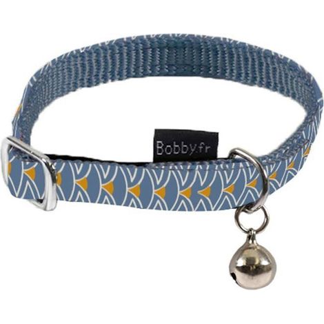 Widerstandsfähiges blaues Nylonhalsband im japanischen Stil mit Geisha-Muster für Katzen